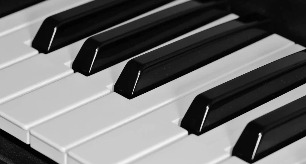 Background photo featuring keys on a piano